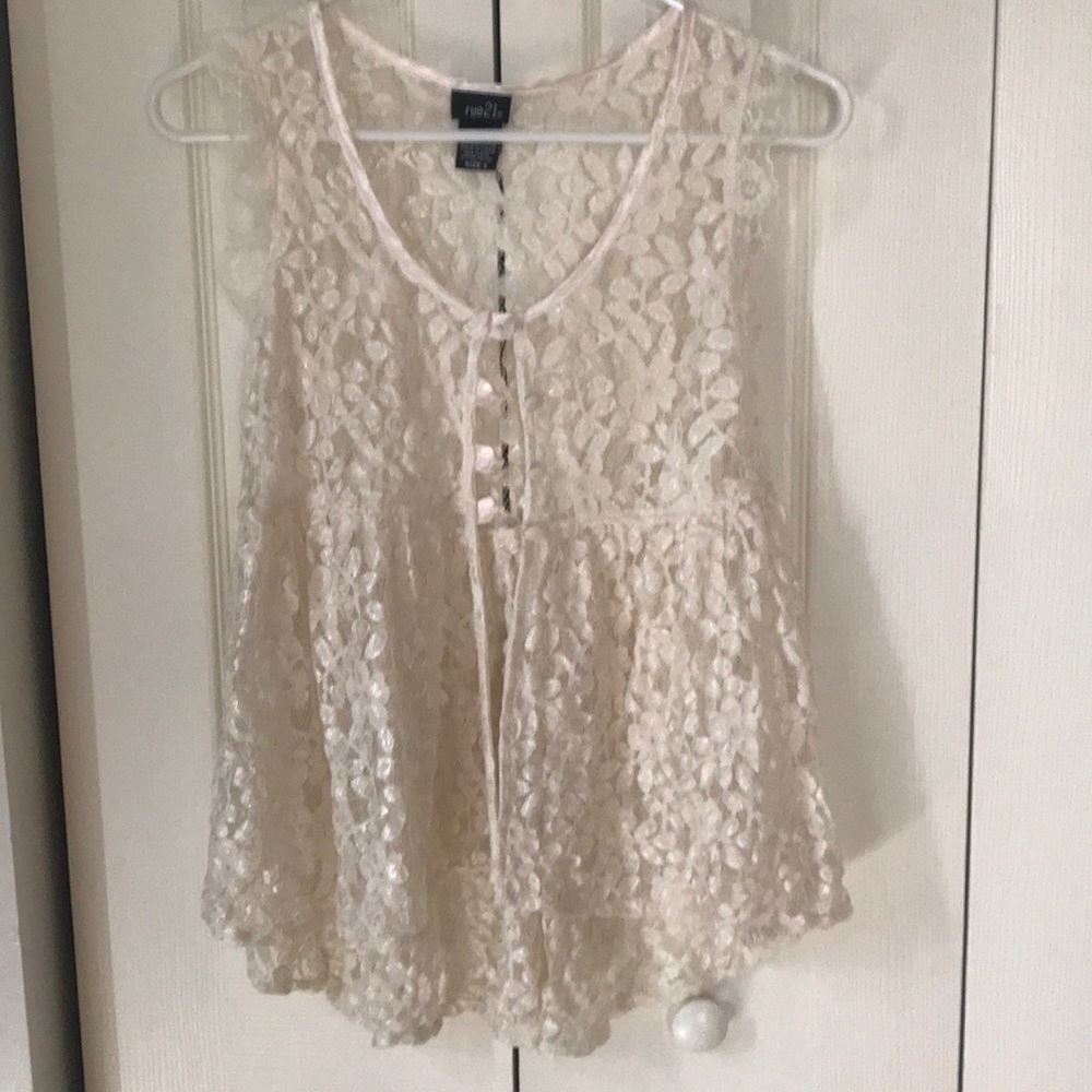 Sheer lace vest